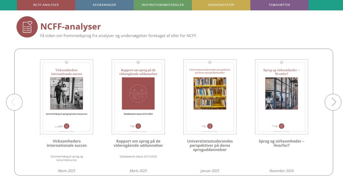 Billeder af de fire seneste NCFF-analyser, som omtales i nyheden. 
